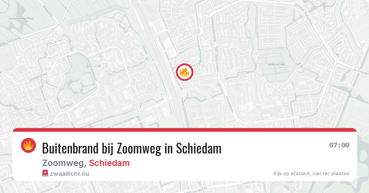 Buitenbrand bij Zoomweg in Schiedam — 20 jul 2026