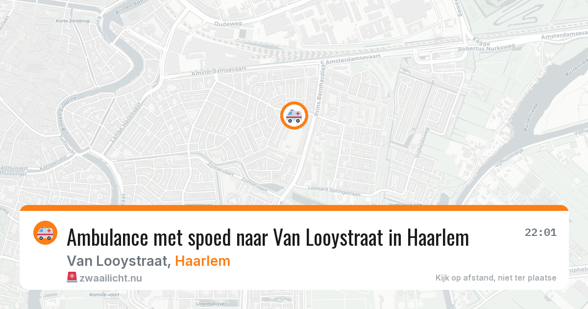 Ambulance met spoed naar Van Looystraat in Haarlem — 22 jul 2026