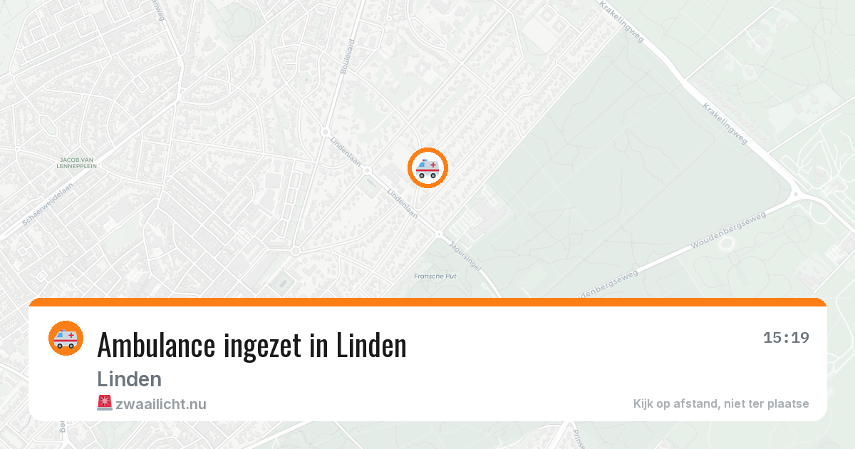 Ambulance ingezet in Linden — 5 mrt 2026