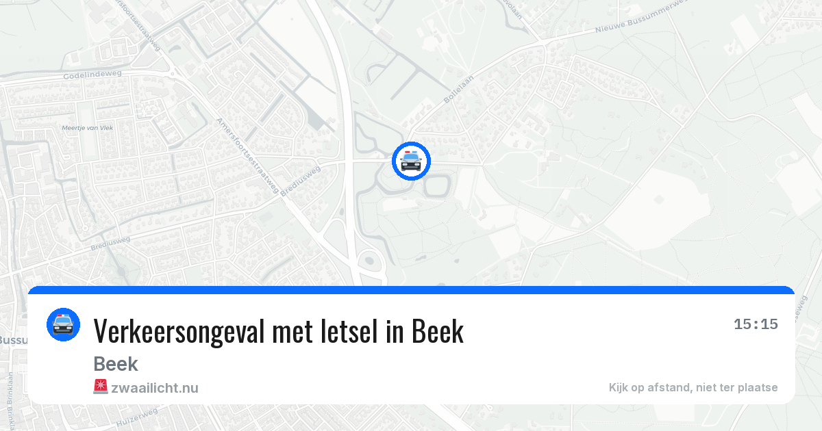 Verkeersongeval met letsel in Beek — 4 jul 2026
