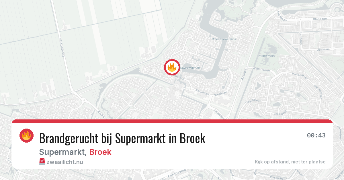 Brandgerucht bij Supermarkt in Broek — 12 jul 2026