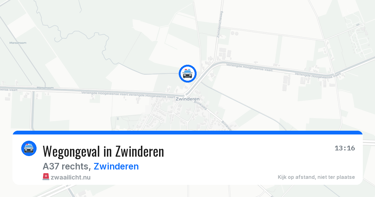 Wegongeval in Zwinderen — 25 jul 2026