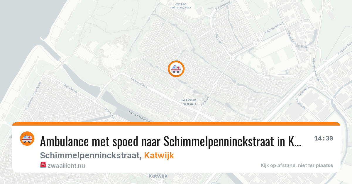Ambulance met spoed naar Schimmelpenninckstraat in Katwijk — 21 jul 2026