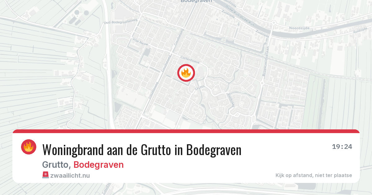 Woningbrand aan de Grutto in Bodegraven — 19 mei 2026