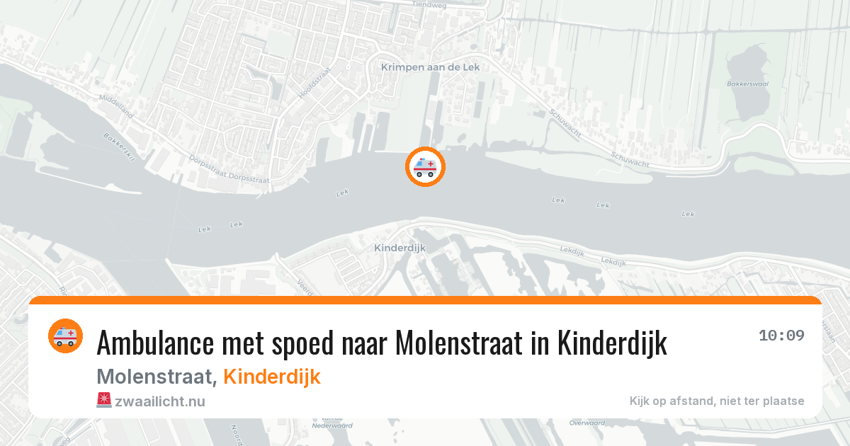 Ambulance met spoed naar Molenstraat in Kinderdijk — 22 jul 2026