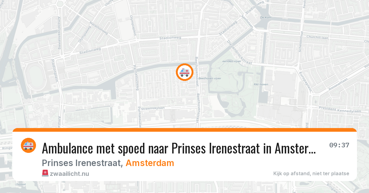 Ambulance met spoed naar Prinses Irenestraat in Amsterdam — 22 mei 2026