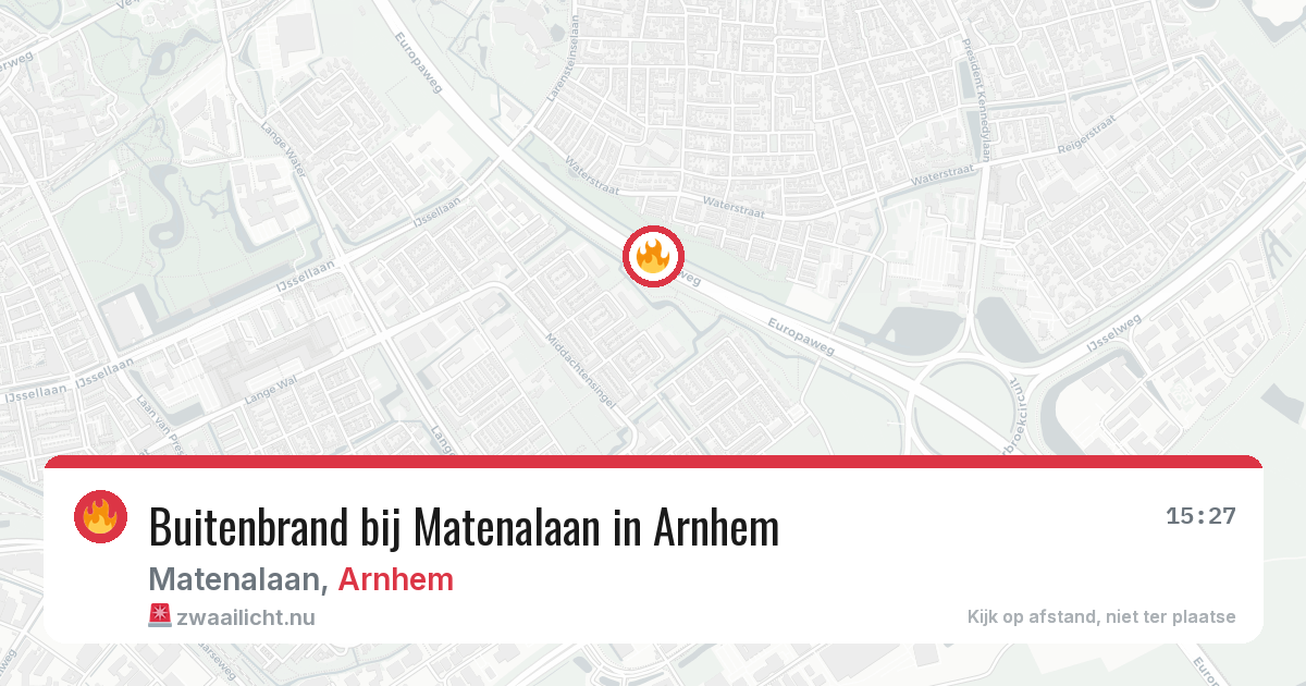 Buitenbrand bij Matenalaan in Arnhem — 11 jul 2026