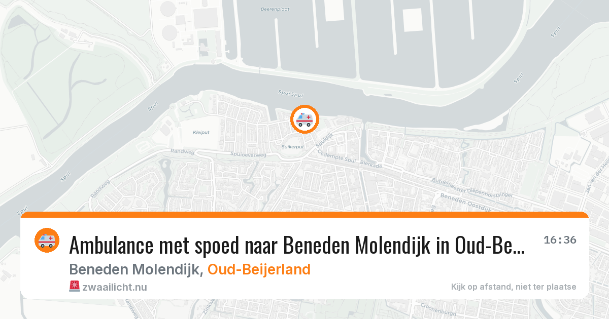Ambulance met spoed naar Beneden Molendijk in Oud-Beijerland — 16 jul 2026