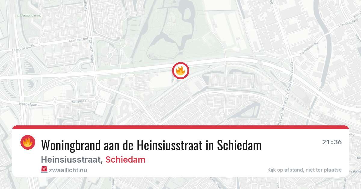 Woningbrand aan de Heinsiusstraat in Schiedam — 26 jul 2026