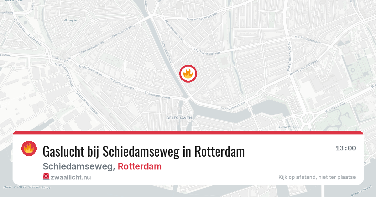 Gaslucht bij Schiedamseweg in Rotterdam — 5 jun 2026