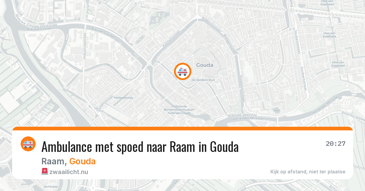 Ambulance met spoed naar Raam in Gouda — 21 jul 2026