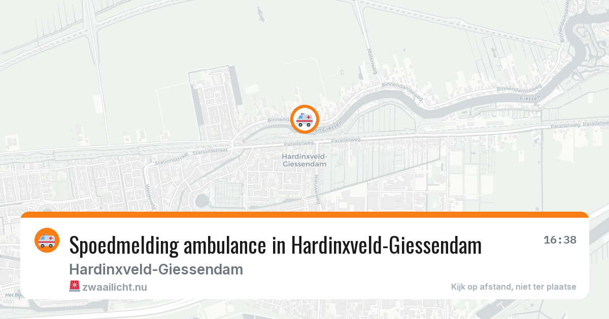 Spoedmelding ambulance in Hardinxveld-Giessendam — 3 jun 2026
