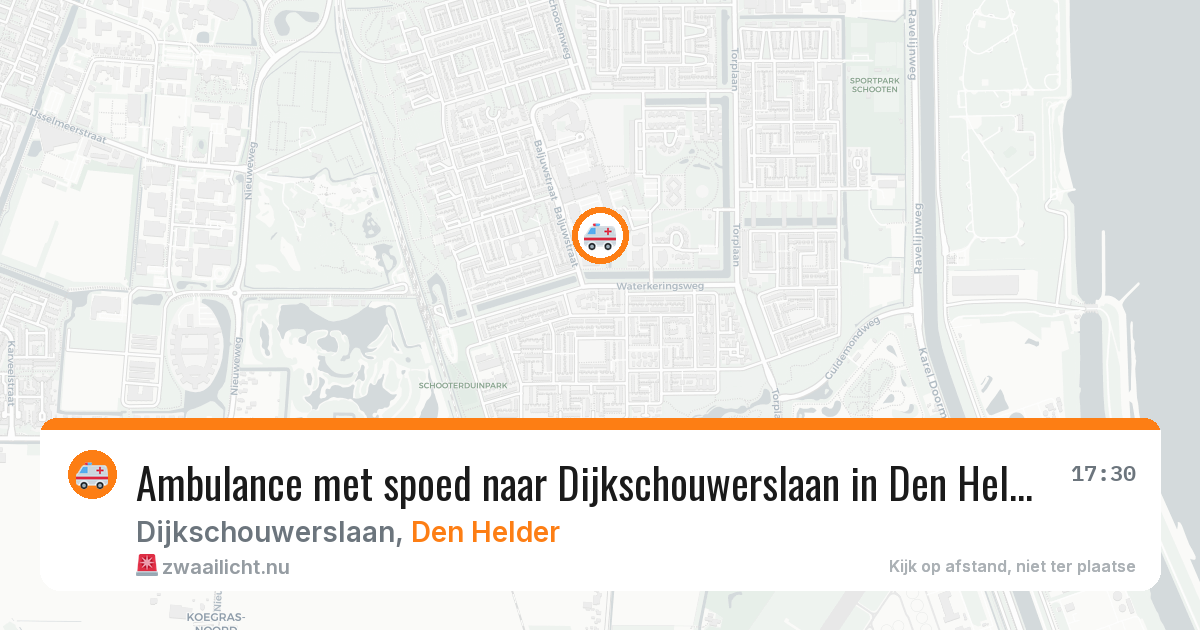 Ambulance met spoed naar Dijkschouwerslaan in Den Helder — 18 mrt 2026