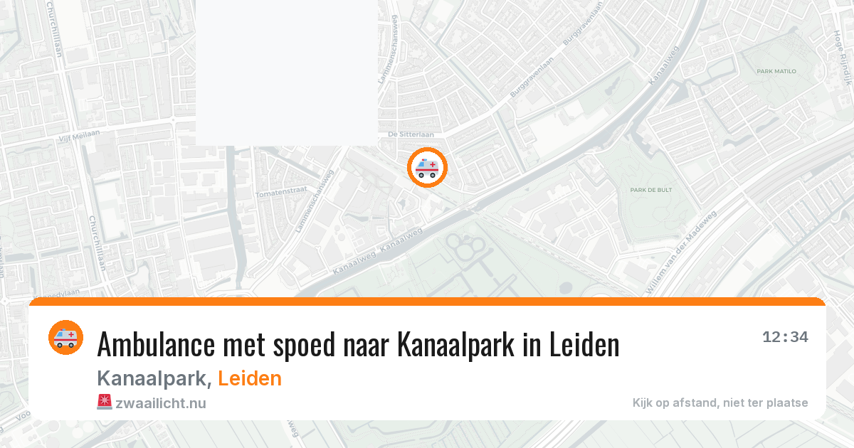 Ambulance met spoed naar Kanaalpark in Leiden — 16 feb 2026