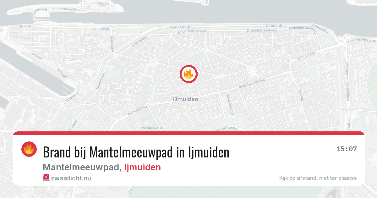 Brand bij Mantelmeeuwpad in Ijmuiden — 23 mei 2026