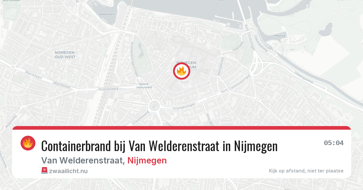Containerbrand bij Van Welderenstraat in Nijmegen — 13 apr 2026