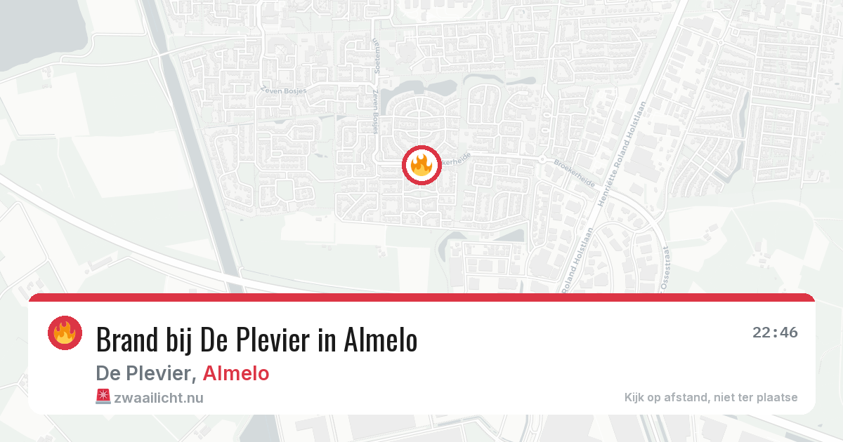 Brand bij De Plevier in Almelo — 23 jul 2026