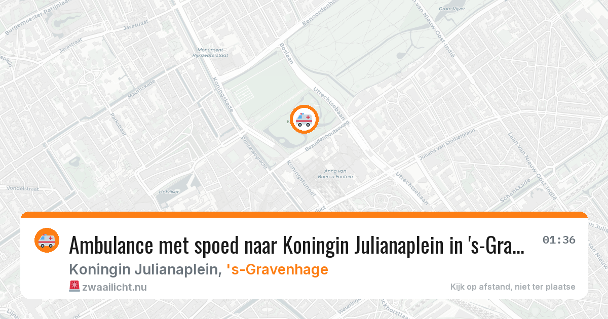 Ambulance met spoed naar Koningin Julianaplein in 's-Gravenhage — 31 mei 2026