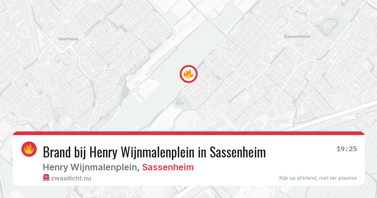 Brand bij Henry Wijnmalenplein in Sassenheim — 23 apr 2026