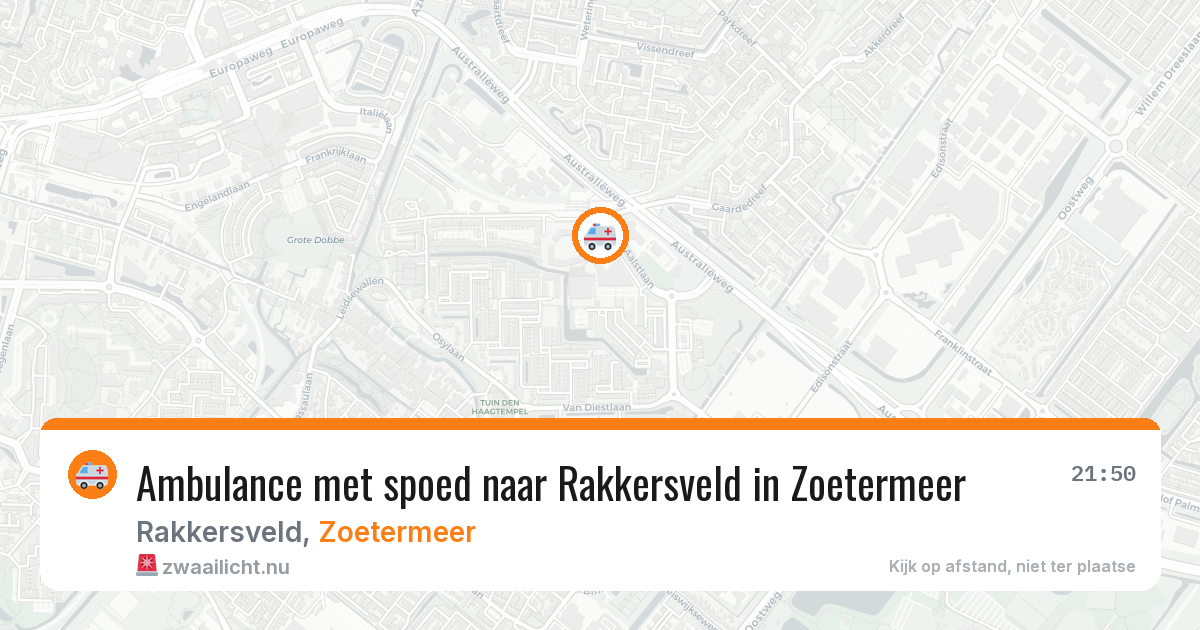 Ambulance met spoed naar Rakkersveld in Zoetermeer — 19 jul 2026