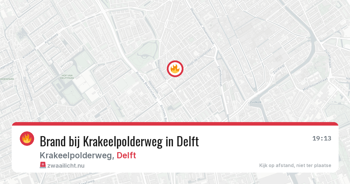 Brand bij Krakeelpolderweg in Delft — 11 jul 2026