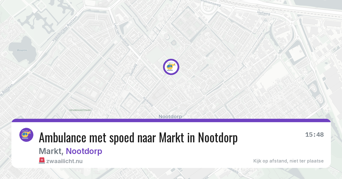 Ambulance met spoed naar Markt in Nootdorp — 7 jun 2026