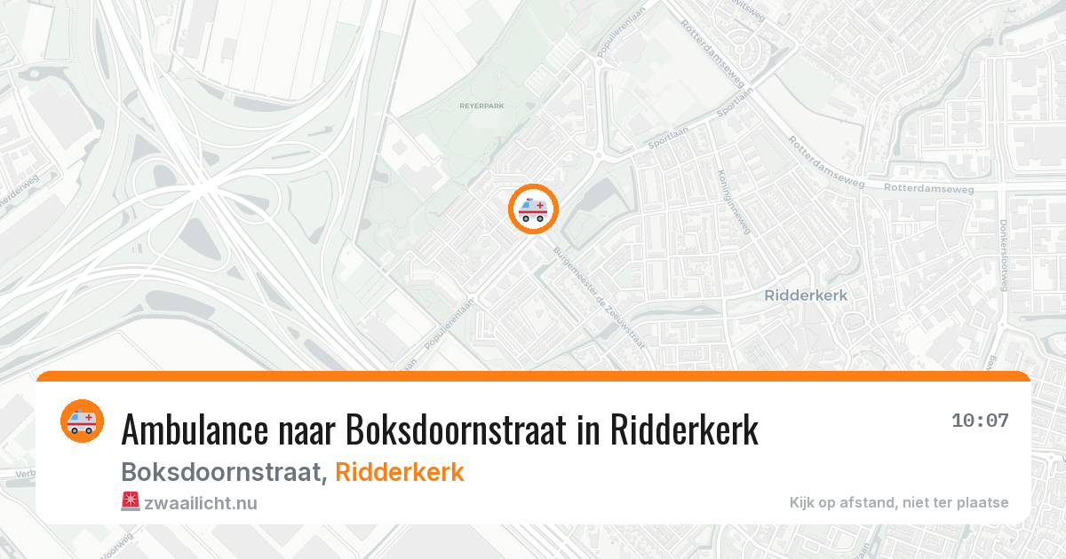Ambulance naar Boksdoornstraat in Ridderkerk — 14 jul 2026