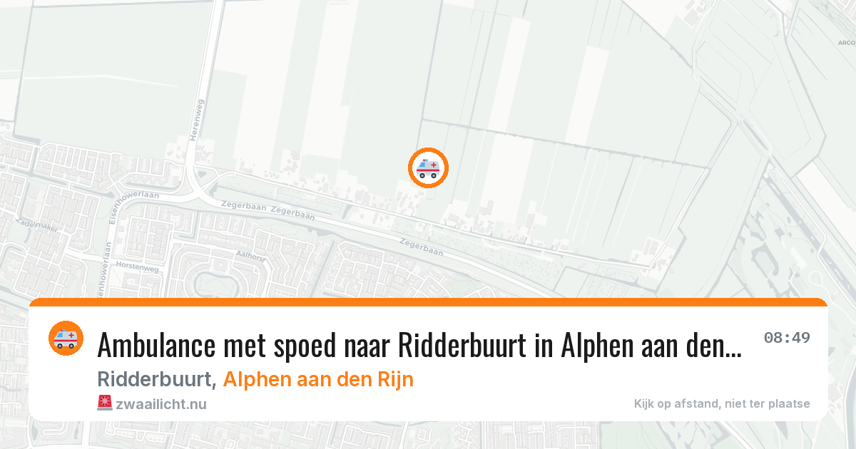 Ambulance met spoed naar Ridderbuurt in Alphen aan den Rijn — 23 mrt 2026