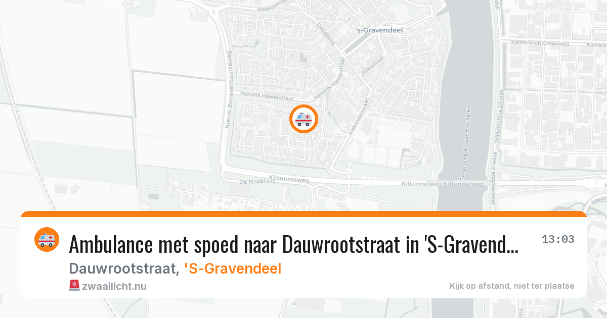 Ambulance met spoed naar Dauwrootstraat in 'S-Gravendeel — 10 jul 2026