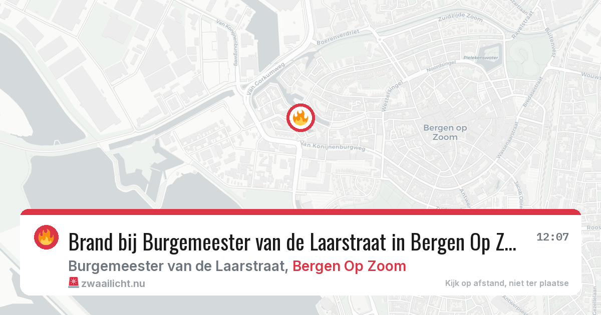 Brand bij Burgemeester van de Laarstraat in Bergen Op Zoom — 12 jul 2026