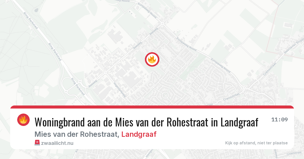 Woningbrand aan de Mies van der Rohestraat in Landgraaf — 18 jul 2026
