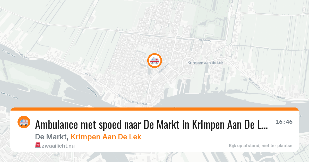 Ambulance met spoed naar De Markt in Krimpen Aan De Lek — 25 jan 2026