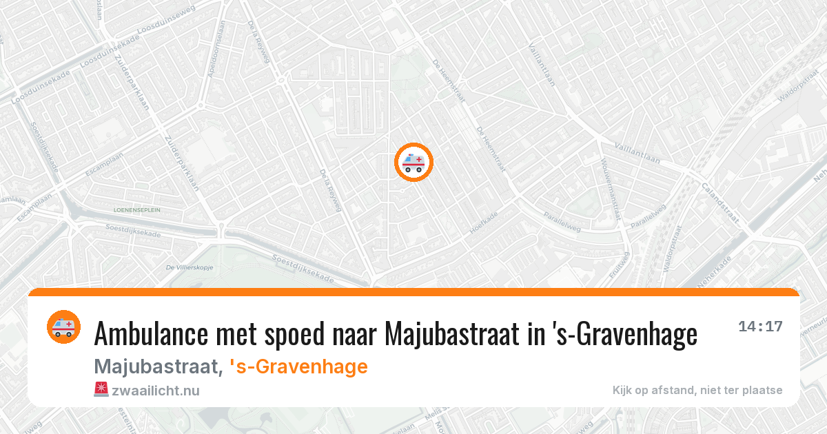 Ambulance met spoed naar Majubastraat in 's-Gravenhage — 13 jul 2026