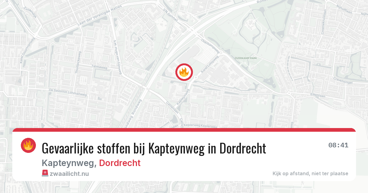 Gevaarlijke stoffen bij Kapteynweg in Dordrecht — 28 mei 2026