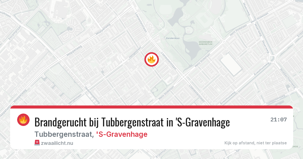 Brandgerucht bij Tubbergenstraat in 'S-Gravenhage — 22 jul 2026