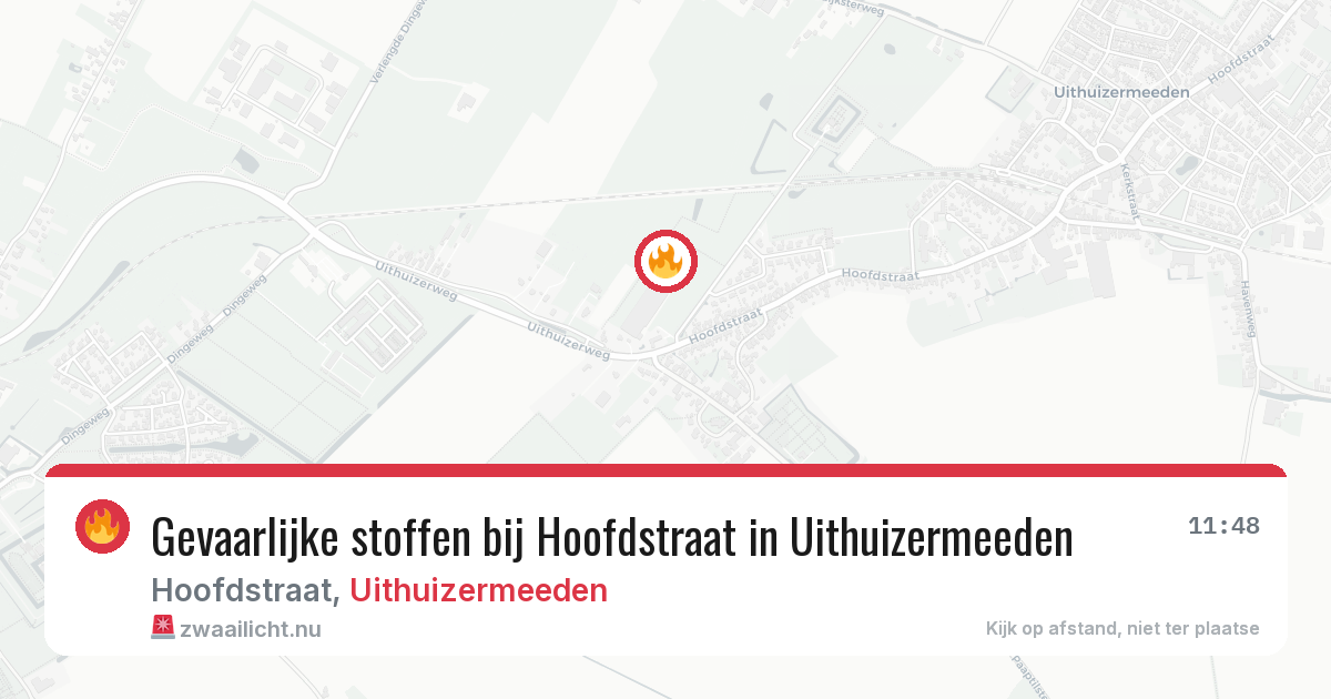 Gevaarlijke stoffen bij Hoofdstraat in Uithuizermeeden — 11 mrt 2026