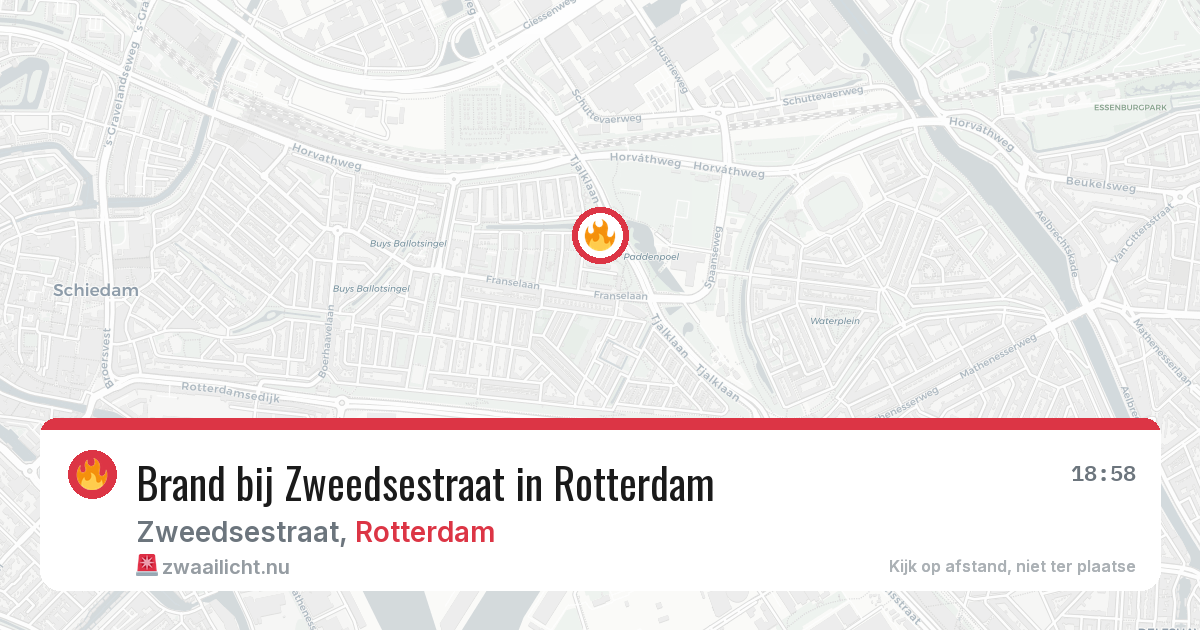 Brand bij Zweedsestraat in Rotterdam — 28 mrt 2026