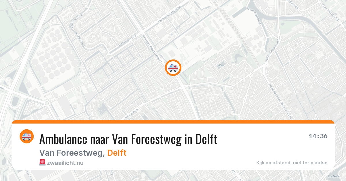Ambulance naar Van Foreestweg in Delft — 18 mei 2026