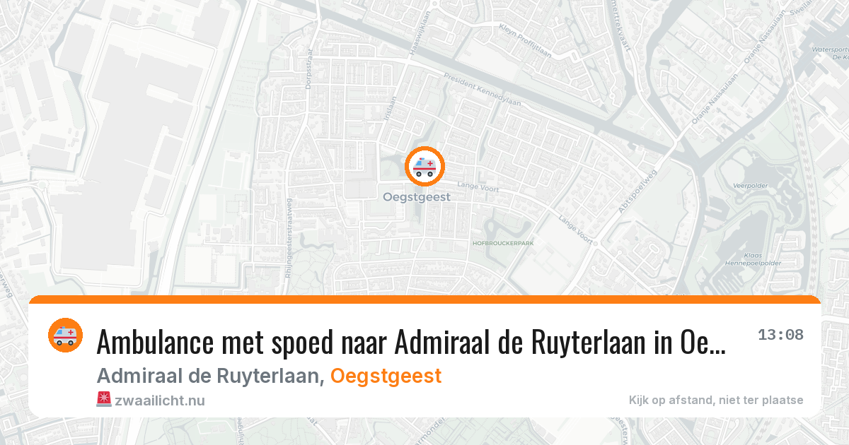 Ambulance met spoed naar Admiraal de Ruyterlaan in Oegstgeest — 24 feb 2026