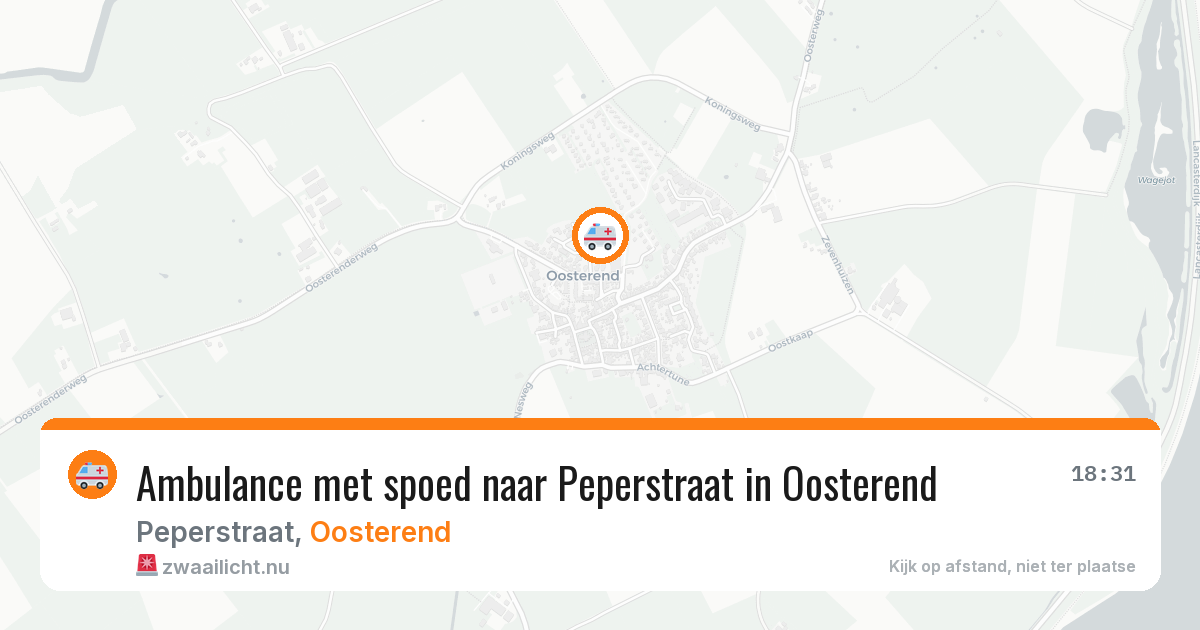 Ambulance met spoed naar Peperstraat in Oosterend — 29 mei 2026