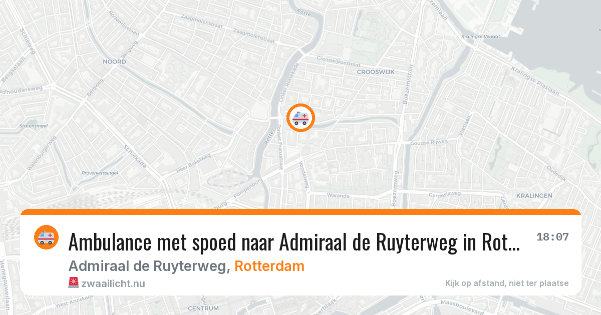 Ambulance met spoed naar Admiraal de Ruyterweg in Rotterdam — 9 jul 2026