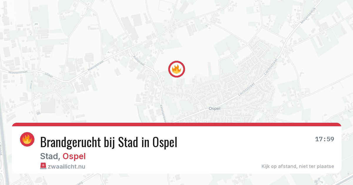 Brandgerucht bij Stad in Ospel — 20 mei 2026