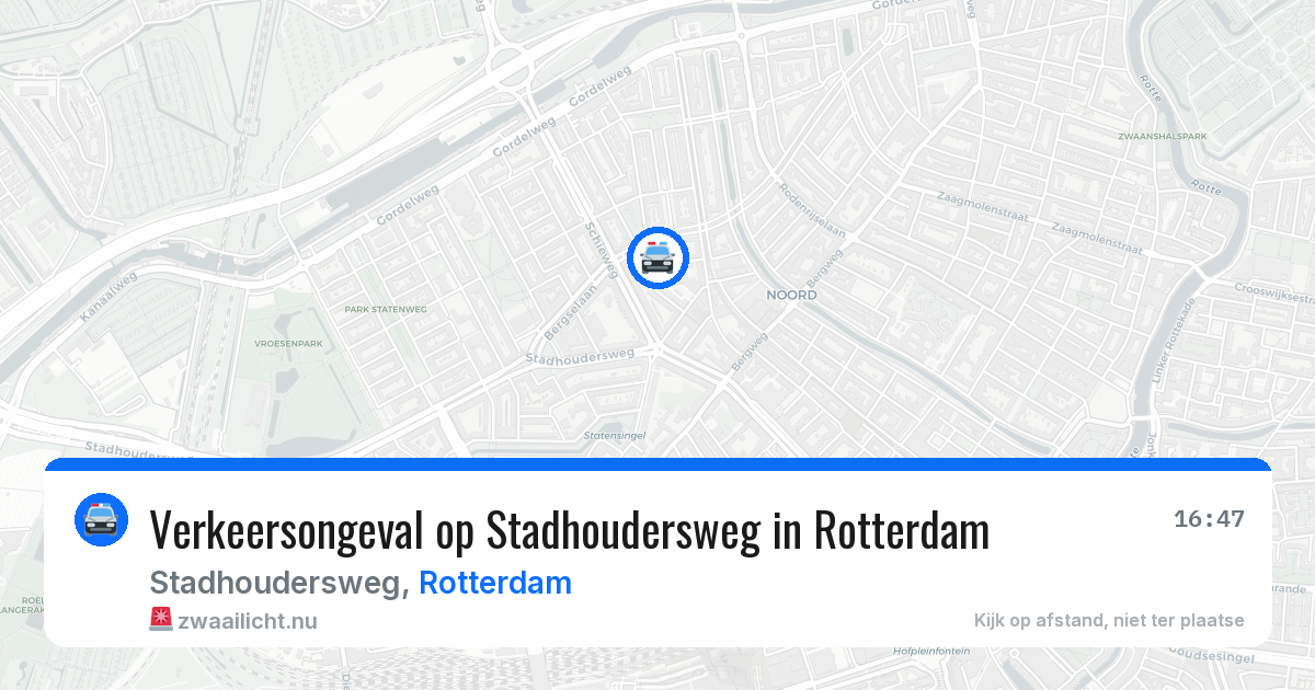 Verkeersongeval op Stadhoudersweg in Rotterdam — 15 jul 2026