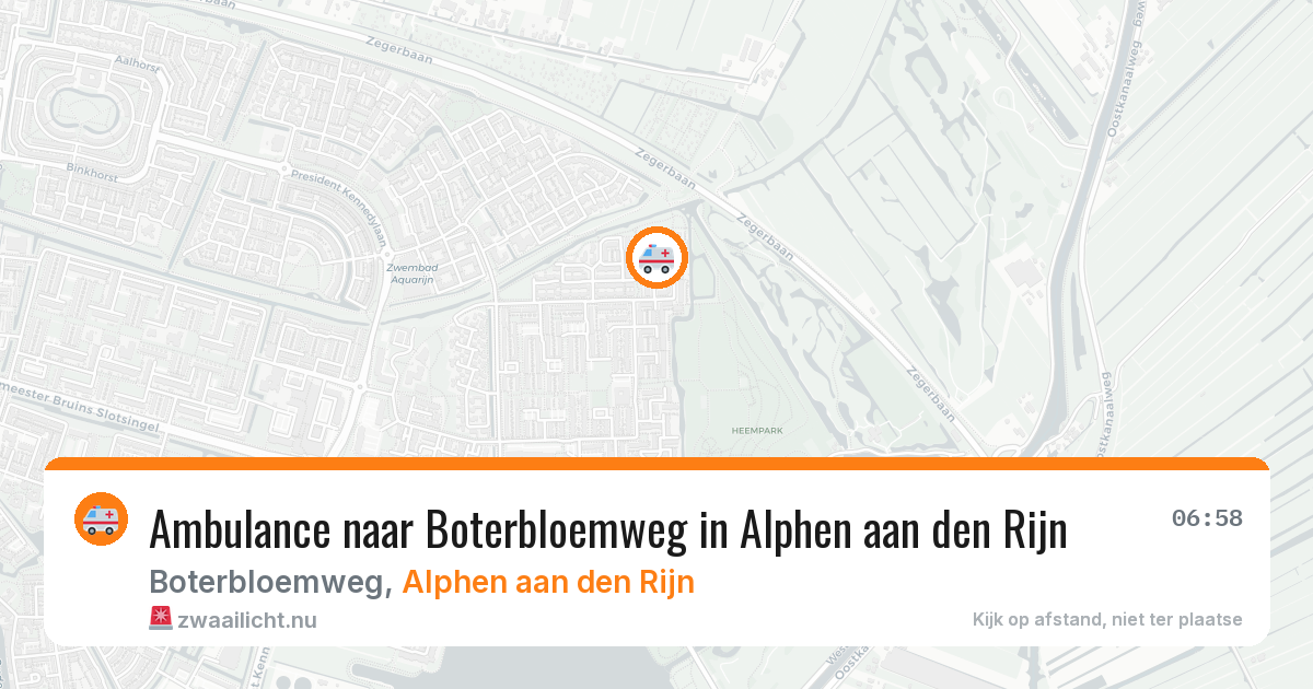 Ambulance naar Boterbloemweg in Alphen aan den Rijn — 17 jul 2026