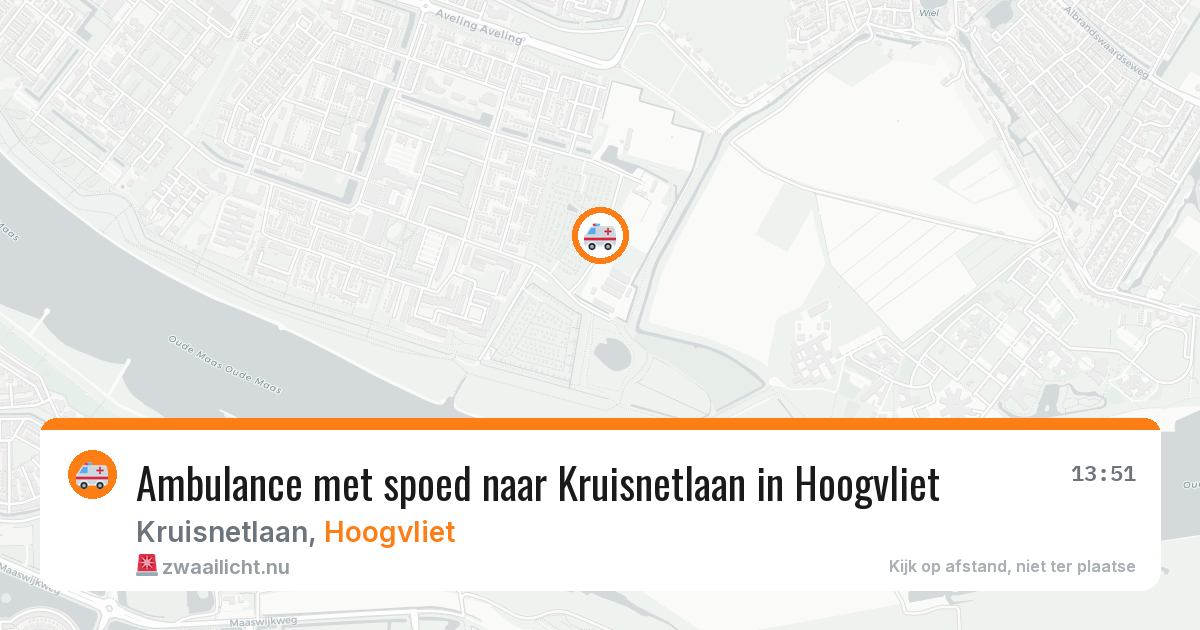 Ambulance met spoed naar Kruisnetlaan in Hoogvliet — 18 mei 2026