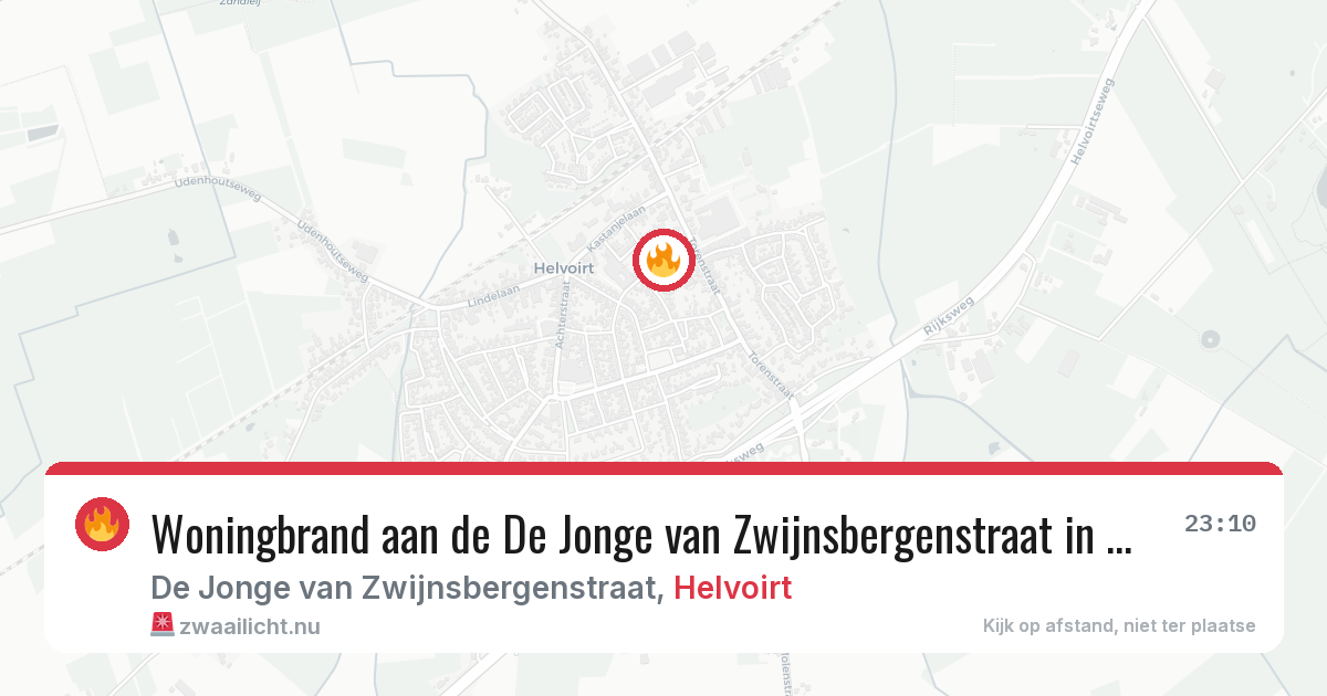 Woningbrand aan de De Jonge van Zwijnsbergenstraat in Helvoirt — 17 mrt 2026