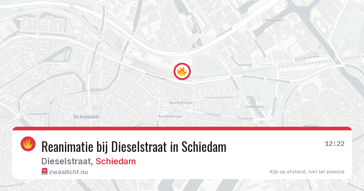 Reanimatie bij Dieselstraat in Schiedam — 28 mrt 2026