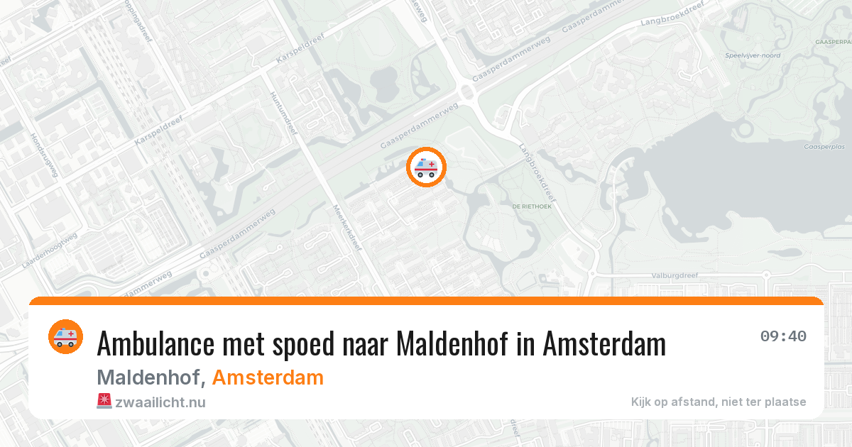 Ambulance met spoed naar Maldenhof in Amsterdam — 25 jul 2026