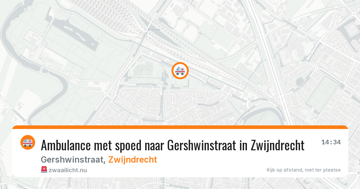 Ambulance met spoed naar Gershwinstraat in Zwijndrecht — 11 mei 2026