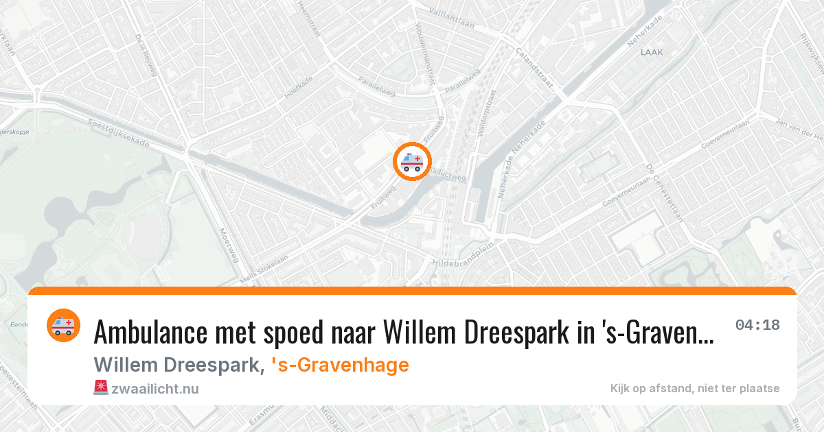 Ambulance met spoed naar Willem Dreespark in 's-Gravenhage — 9 mei 2026